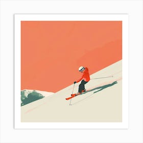 Skier On The Slopes 2 Art Print