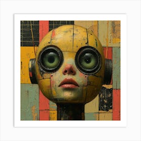 Robot Head 5 Art Print