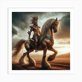 Warrior On Horseback Art Print