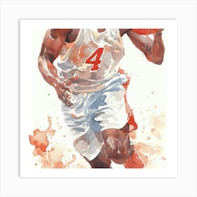 Basketball Player Dribbling 5 Art Print