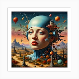 Woman In Space Art Print