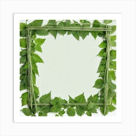 Frame With Green Leaves 12 Art Print