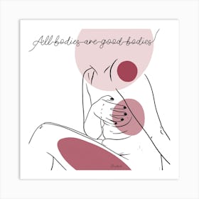 All Bodies Are Good Bodies Square Line Art Print