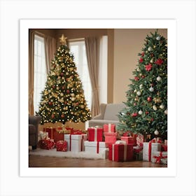 Christmas Tree In The Living Room Art Print