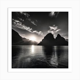 Sunrise Over Milford Sound Art Print