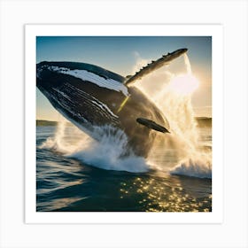 Humpback Whale Jumping 4 Art Print