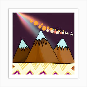 Aztec Mountains Art Print