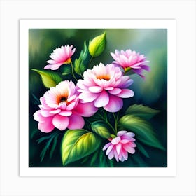 Pink Flowers Art Print