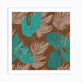 Single Tropical Leaf pattern art, 125 Art Print