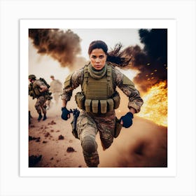 Army Woman in Battlefield 4 Art Print