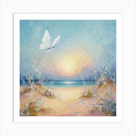 Butterfly On The Sand Art Print