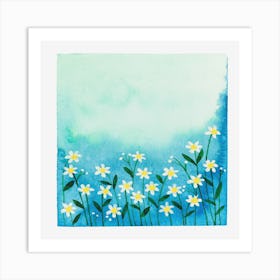 Watercolor Flower Grass Fresh Atmosphere Art Print