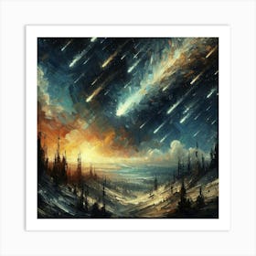 Meteors In The Sky Art Print