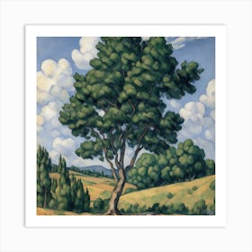 Tree In The Field Art Print