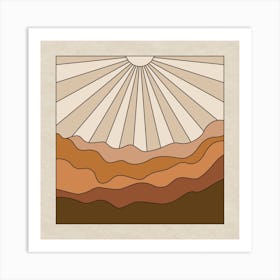 Abstract Sun Rays Square Art Print