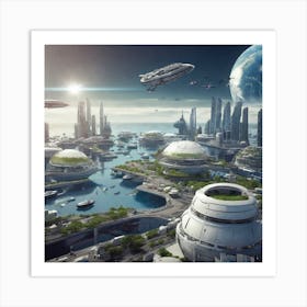 Futuristic City 55 Art Print