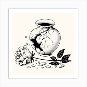 Broken Vase and flower Dreamscape Art Print