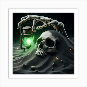 Skeleton In The Sand 5 Art Print