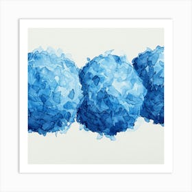 Blue Blobs Art Print