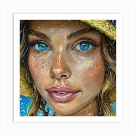 Girl In A Hat 1 Art Print