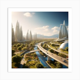 Futuristic Cityscape 150 Art Print