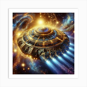 Spaceship In Space Art Print