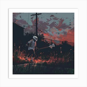 Lacrosse Player Art Print