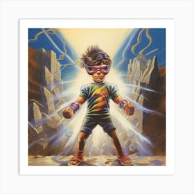 Boy With Lightning Bolts Art Print