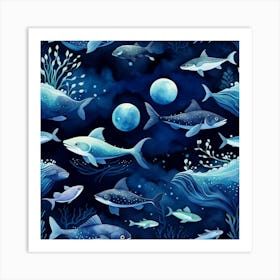 Watercolor Fishes Art Print