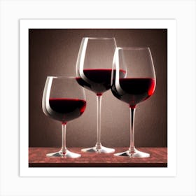 Three Glasses Of Wine 1 Art Print