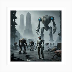 A DESTROYED CYBER WORLD Art Print