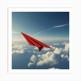 Paper Airplane In The Sky Art Print
