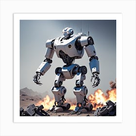 Robot In The Desert 2 Art Print