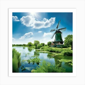 Water Green Nature View River Old Structure Light Electrical Sun Day Architecture Fauna (2) Art Print