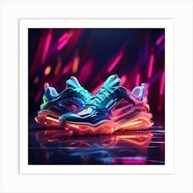 Neon Sneakers 1 Art Print