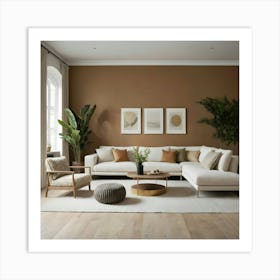 Beige Living Room Art Print