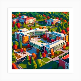 Aerial View Of Campus Art Print