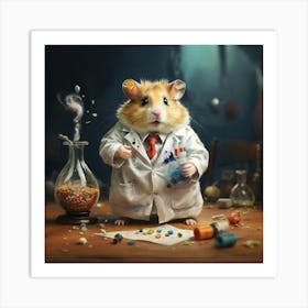 Hamster In Lab Coat Art Print