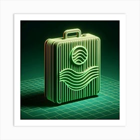 Neon Suitcase 1 Art Print