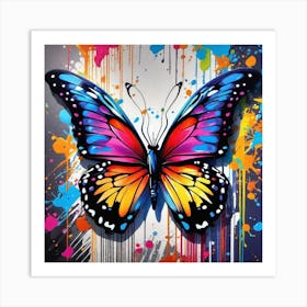Colorful Butterfly Painting Art Print