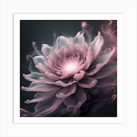 Pink Flower of Smoke 1 Art Print