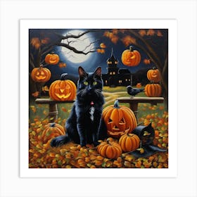 Halloween Cat 1 Art Print