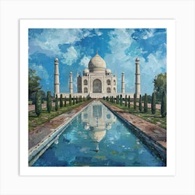 A Taj Mahal In Agra Oil Painting Illustration 1719953752 3 Art Print