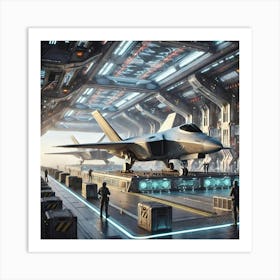 A Sci Fi Depiction Horizon Carrier Fighter Compact Frame Póster