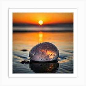 Glass Ball At Sunset Art Print