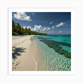 A Tropical Island With White Sandy Beaches, Turquoise Waters, And Lush Vegetation 2 Art Print