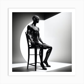 Human Figure Sitting On A Chair 1 Art Print