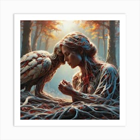 Owl And The Woman Art Print