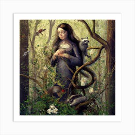 Woman In The Forest 001 Art Print