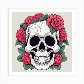 Floral Skull (3) 1 Art Print